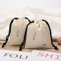 Recyclable Custom Logo Small Large Organic Natural 100% Cotton  Bag for Storage Double String Pouch for Gifts Dust Bag