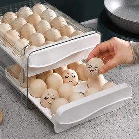 Double Layer Transparent Plastic Storage Box PP Fridge Storage Basket