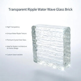 ADL Wholesale 150*150*50mm Solid Square Corrugated Glass Bricks with Water Ripple Design for Kitchen & Living Room Walls