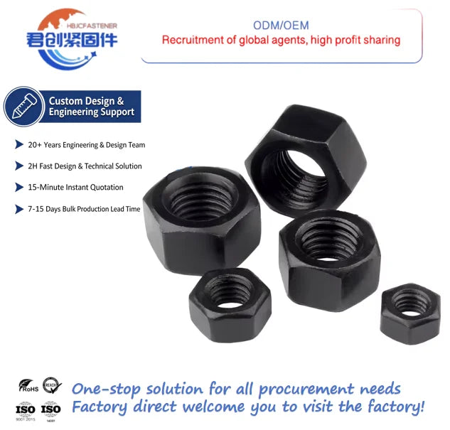 High Strength DIN934 Hex Nut Stainless Steel Titanium with M3 Thread Finish Black-Premium Nut Manufacturer Grade 10.9 12.9