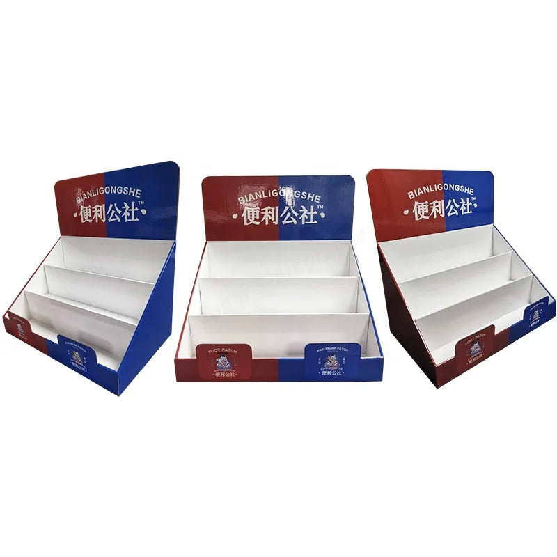 Custom Retail Cardboard Counter Display Logo Printed Foldable Paper Corrugated Counter Display Stand