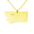 Hot Sale the United States of America Montana Map Jewelry Titanium Stainless Steel Montana Map Pendant Necklace