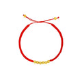 Dubai Jewelry  Frosted  Gold Plated Beads Red Rope Bracelet Korea Simple Small Gold Plated Transfer Beads Woven Bracelet