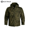 Jackets With Hood Green Black Camouflage Men's Large Size Sports Soft Shell Men's Jacket