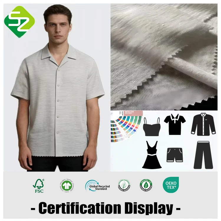 Sustainable 100% Linen Plain Knitted Fabric Eco-Friendly Dye Oeko-Tex Certified Pre-washed for Boys Girls' Garments Home