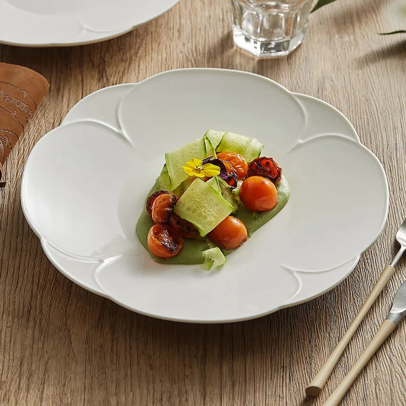 Wholesale Eco-Friendly Ceramic Stoneware Plates Irregular Shapes for Full Dinnerware Set for Home and Restaurant Use