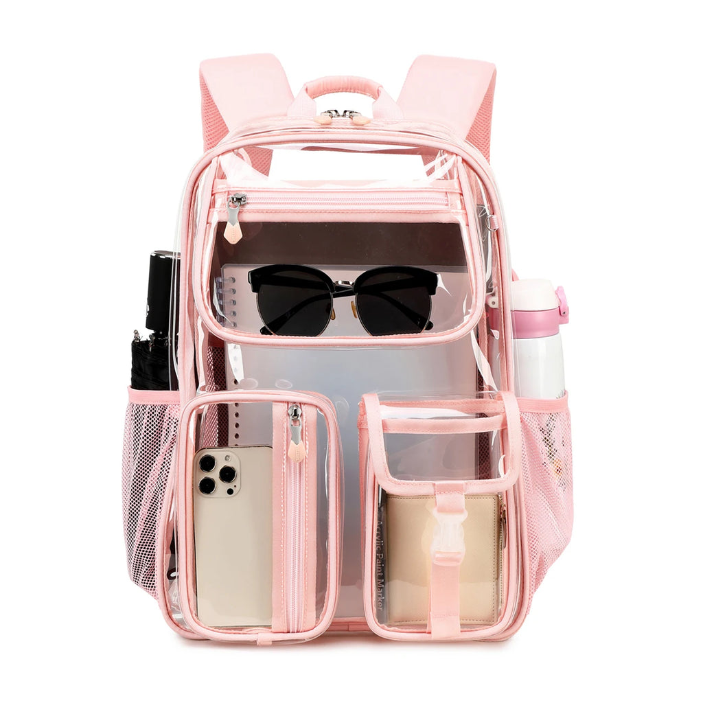 Wholesale High Quality Transparent Waterproof Large Capacity School Backpack Girls and Boys Travel Backpack Bag