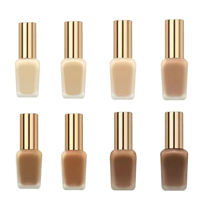 Luxury Vegan Liquid Foundation for Black Women Private Label HD Coverage Foundation Makeup Waterproof and Matte