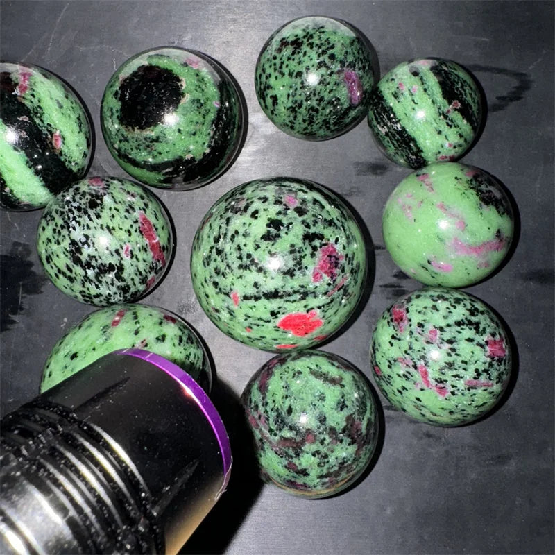 Natural Wholesale Price Crystal Gemstone Ball Ruby in Zoisite Sphere  for Healing