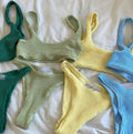 2023 Recycled Eco-Friendly Fabric Custom Woman Swimsuit OEM Manufacture Mini String Ribbed Bikini Brazilian Plus Size Beachwear