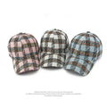 Wholesale Korean Fashion Plaid Hard Top Baseball Caps Women Outdoor Sun Shield Custom Baseball Cap