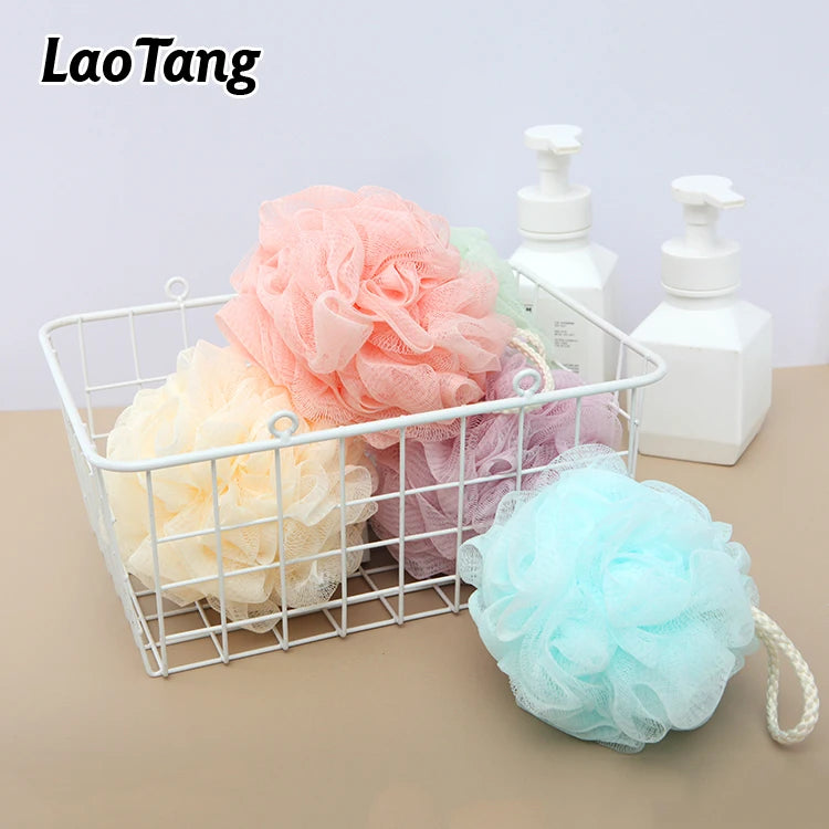 2025 Body Puff Scrubber Bath Shower Natural Soft Loofah 50g Bath Sponge Mesh Balls Colorful Bath Flowers