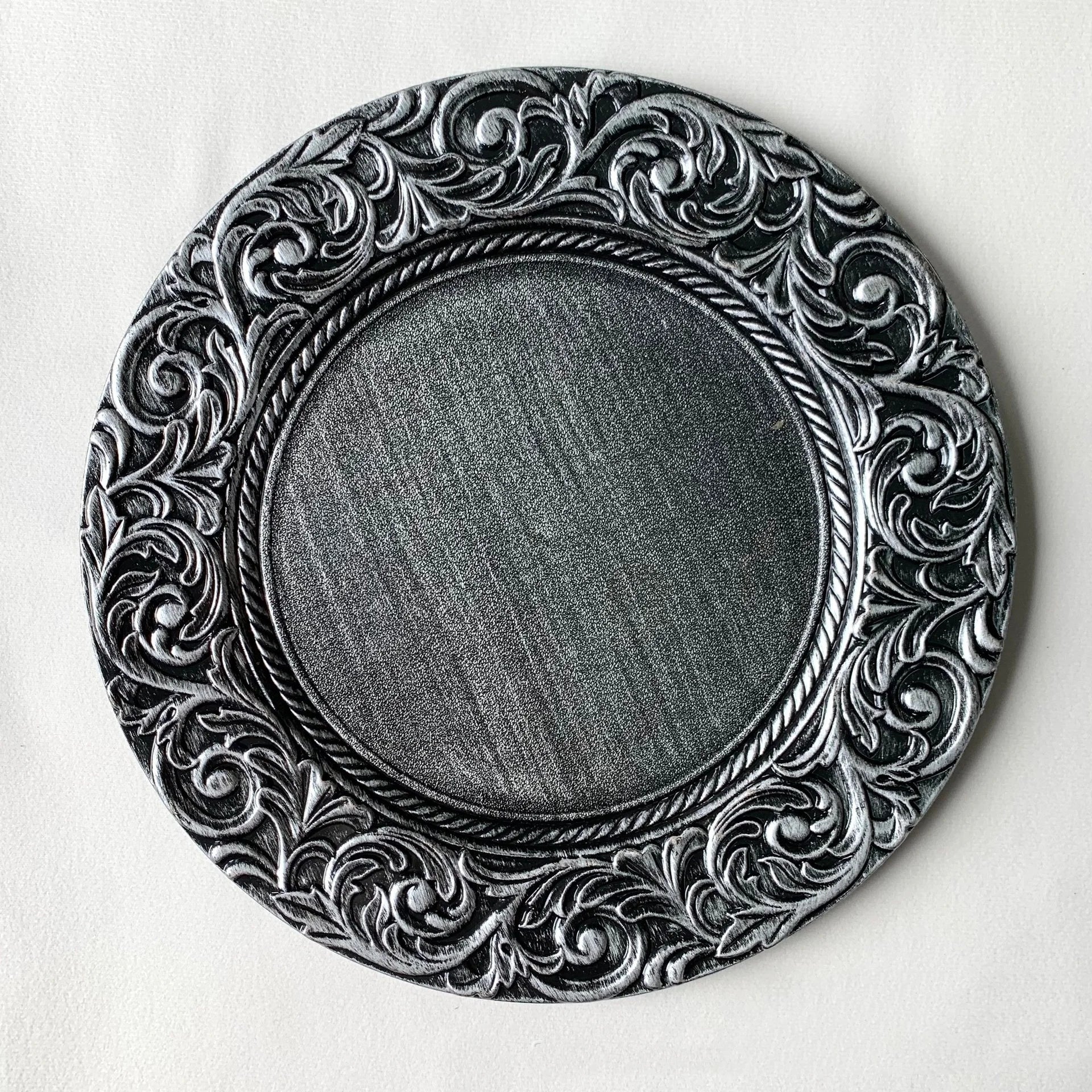 Gold Border Hot Stamping Eco-Friendly Edible Plastic Main Plate for Wedding Hotel Party Decorative Chair Plate Dishes & Plates