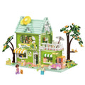 Micro-Particle ABS Mini Street View Ideas Architecture Model Bricks House Building Blocks and Dolls House Play Set Toy for Kids