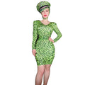 Christia Bella Vestido Leopard Green Y2k Clothing Sexy Birthday Party Gowns Women Mini Cocktail Dresses Bodycon Club Dresses