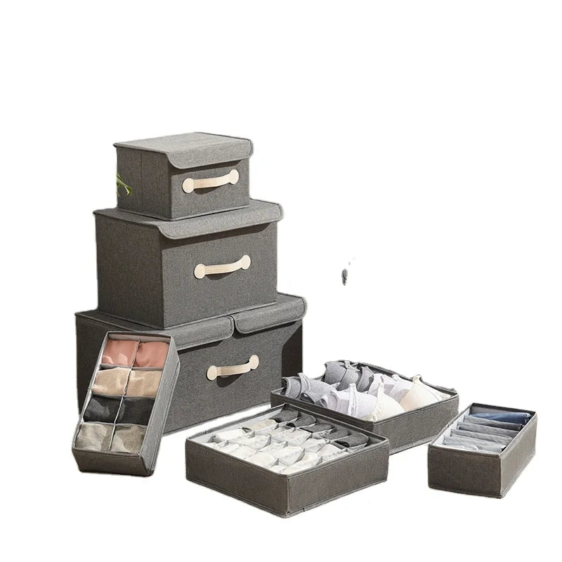 Household Large Capacity Folding Drawer Type Compartmented Storage Box for Bedroom Stockings Underwear