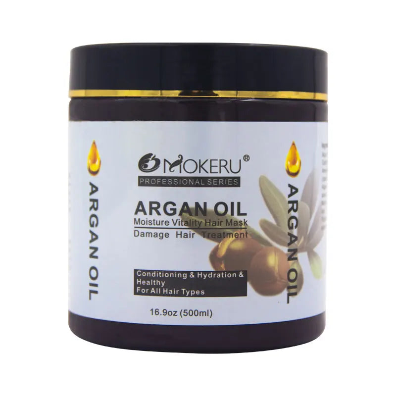 Mokeru 500ml Plant Series Argan Oil Nourishing Herbal Hair Mask Deep Hydration Repair Cream for Dry or Damaged Hair Shiny