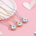 NS1198 Charm Stainless Steel Evil Eyes Pendant Necklace for Ladies Fashion Waterproof Shell Eyes Women Chain Necklace