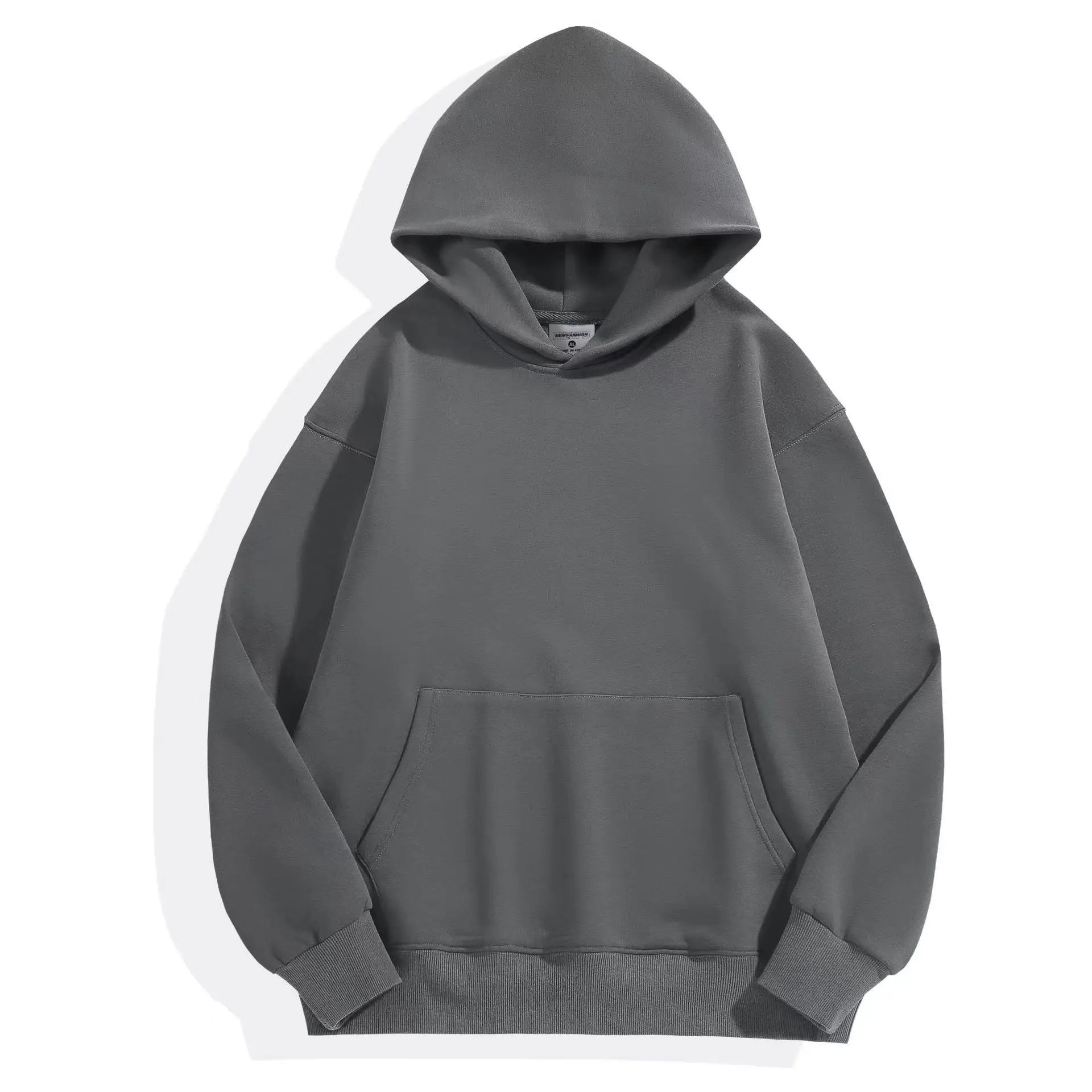 Custom Logo 500 GSM Oversized Cotton Graphic 3D Puff Printed Cropped Hoodie Heavyweight with No String for Autumn