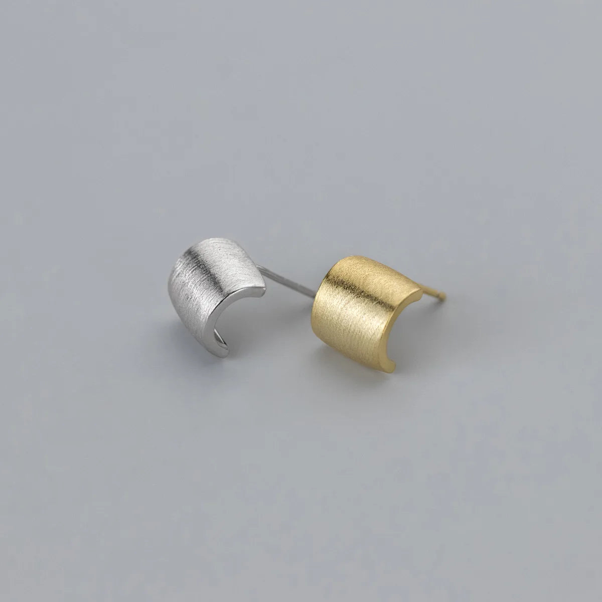 925 Sterling Silver Minimalist Doroid Stud Earrings Matte Geometric Hoop Earrings Fine Jewelry Earrings Women