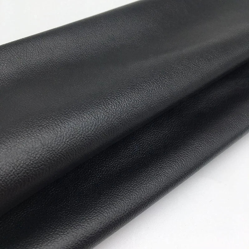 Hot Sale High Stretch Waterproof Embossed PU Leather Fabric Black Faux Spandex Rolls for Pants Dresses Gloves Accessories