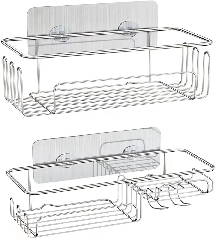Bathroom Self Adhesive Shower Organizer Stainless Steel Shower Storage High Quality Shower Caddy Basket