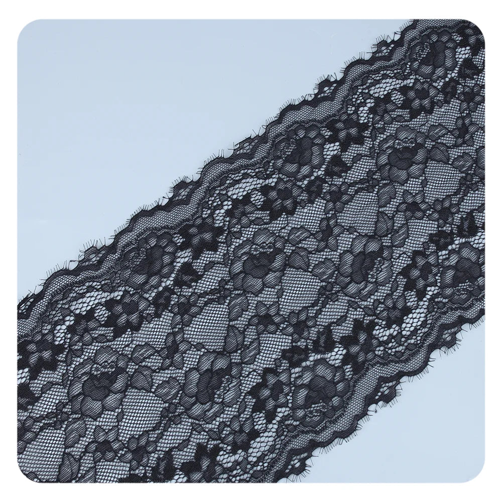 Newest Border 90% Nylon 10% Spandex Trim Mesh Embroidery Elastic Lace Trim for Dresses