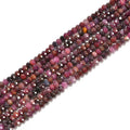 2x3mm Natural Ruby Faceted Rondelle Gemstone Loose Beads for Jewelry Making
