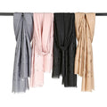 New Products Spring Summer Travel Chevron Stripe Print Infinity Jersey Hidden Pocket Scarf