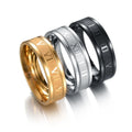 Fashion Tarnish Free 18k Gold Silver PVD Plated 316L Stainless Steel Roman Number Rings Jewelry for Women Men MegaBDM