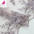 New 3D Applique Mesh Embroidery Beaded Pearls Tulle Lace Fabric With Sequins HY1700-1
