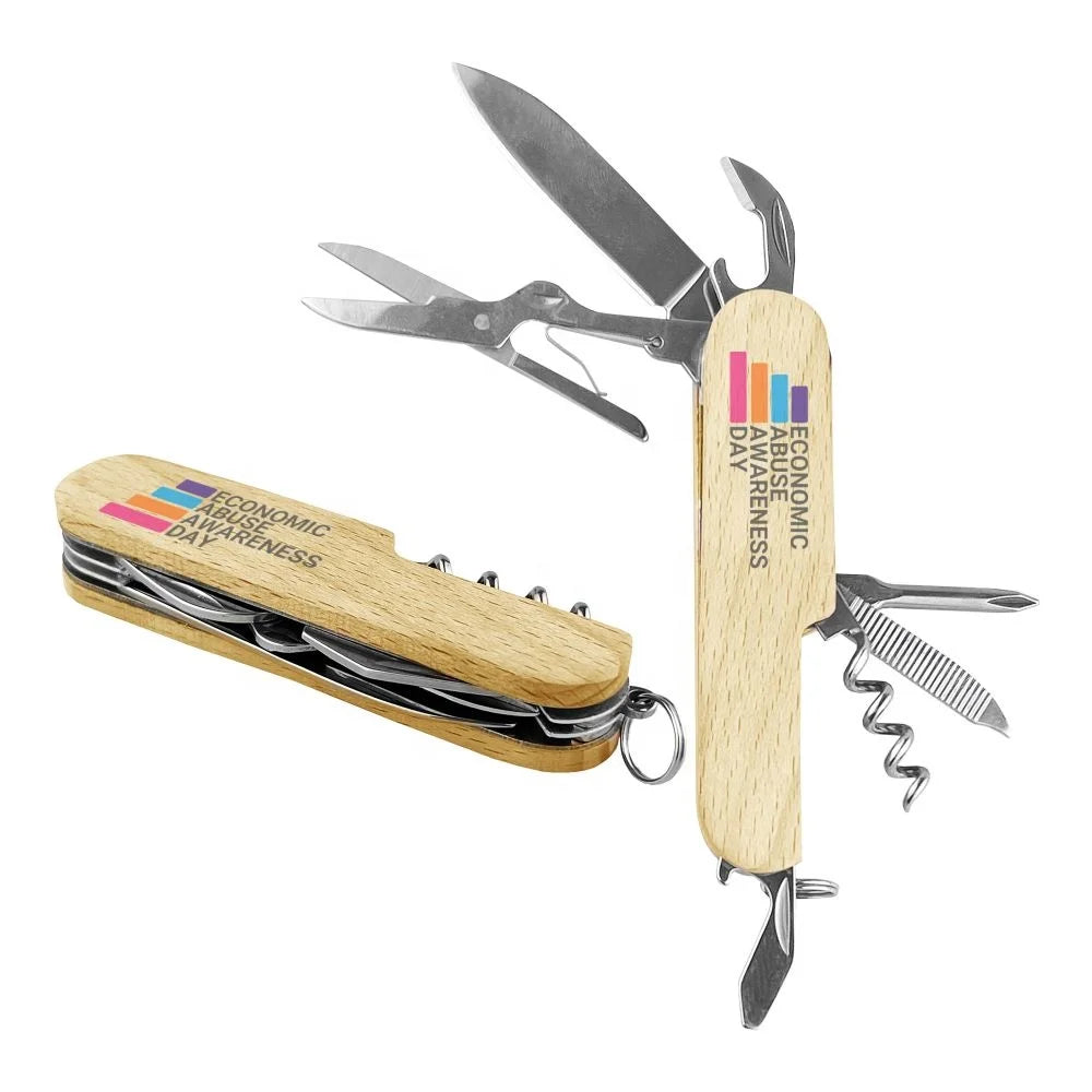 Compact 420 Stainless Steel Metal Multitool with Beechwood Handle 11 in 1 Promotional Gifts CK001 Victor Compact Knife in Stock