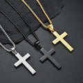 New Unique Design Lection Jesus Titanium Stainless Steel Cross Pendant Necklace Men DZ269