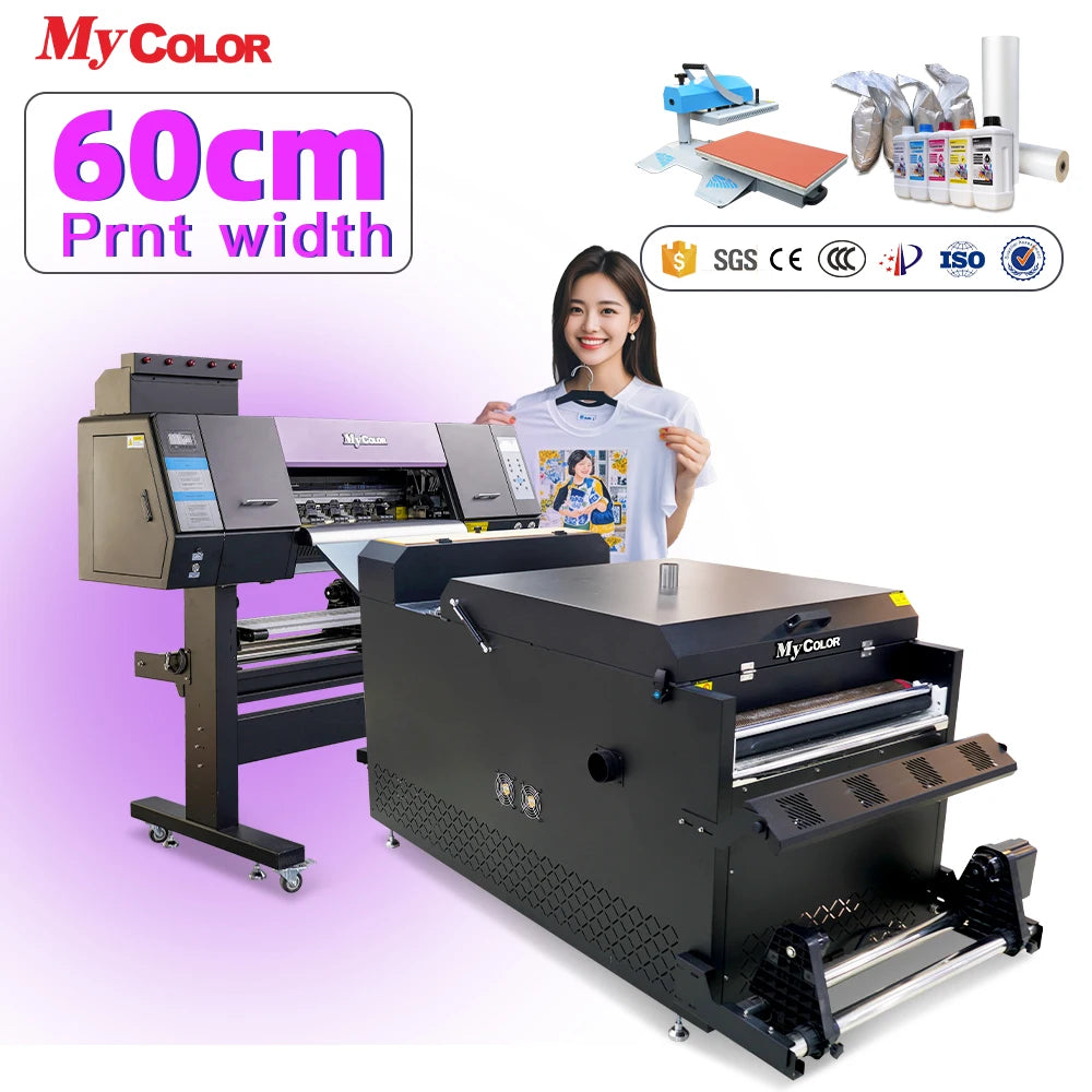 DTF Printer 4 Head I3200 Roll to Roll 60cm Digital Inkjet DTF Printing Machine 24inch PET Film DTF Printer for T-shirt