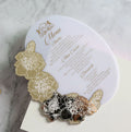 Luxury Unique High End Acrylic Menu Cards with Foiling Printing Floral Theme