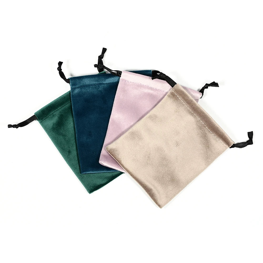 Wholesale 100pcs Custom Velvet Jewelry Pouch Drawstring Gift and Dust Bag Covers with Logo Print