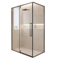 Aluminium Stainless Steel Double Tempered Glass Sliding Bathroom Door for Shower Room