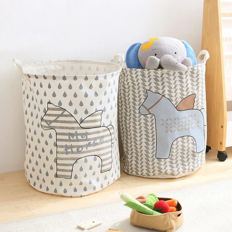 Folding Polyester Waterproof Canvas Fabric Laundry Dirty Clothes Storage Hamper Basket for Clothing Organizer and Bedding Use