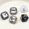RB053 Hot Selling Fashion Women Accessories Crystal Rhinestone Square Dome Circle Shape Embellishments Buttons for Clothing