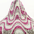 New Design 2020 Big Rectangle Wave Sequin Fabric Mesh Elastic Sparkling Party Embroidery Sequin Lace Fabric
