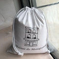 20*25cm Printed Customized White Cotton Drawstring Bag Cotton Packaging Pouch