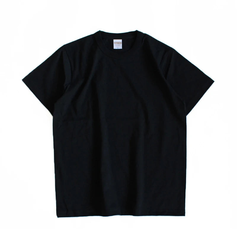 PRINTFUN 2021 Men's Premium Organic Cotton Short Sleeve T-Shirt O-Neck Slim Solid Color Custom Printing 220 Gram Knitted