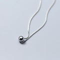 Wholesale 925 Sterling Silver Box Chain Round Ball Clavicle Chain Necklaces for Women Girl Gifts