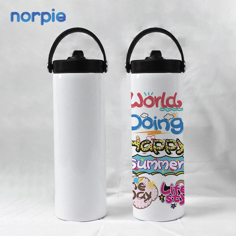 Sublimation Tumbler 20oz Stainless Steel Insulated Blank Sports Portable Straight Water Bottle Lids