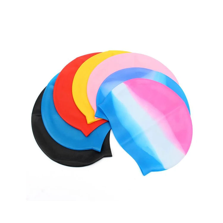 Caratte Waterproof Color Print Customized Silicone Swim Cap Swim Hat for Adult Kids