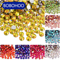 BOBOHOO Popular Glass Rhinestones Light Series Loose Strass Nail Art Flatback Hari pink Rhinestone for Mesh Bodice Applique MegaBDM