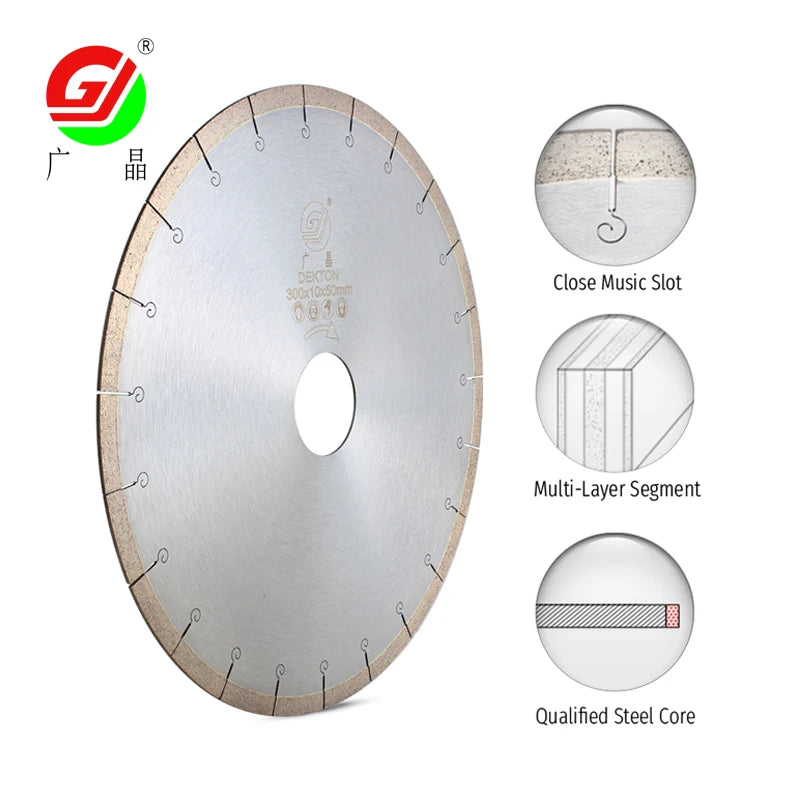 Highly Sharp Cutting Dekton 14 Inch Fishhook Groove 300mm Diamond Rock Slab Dekton Disc Slate Cutter Saw Blade