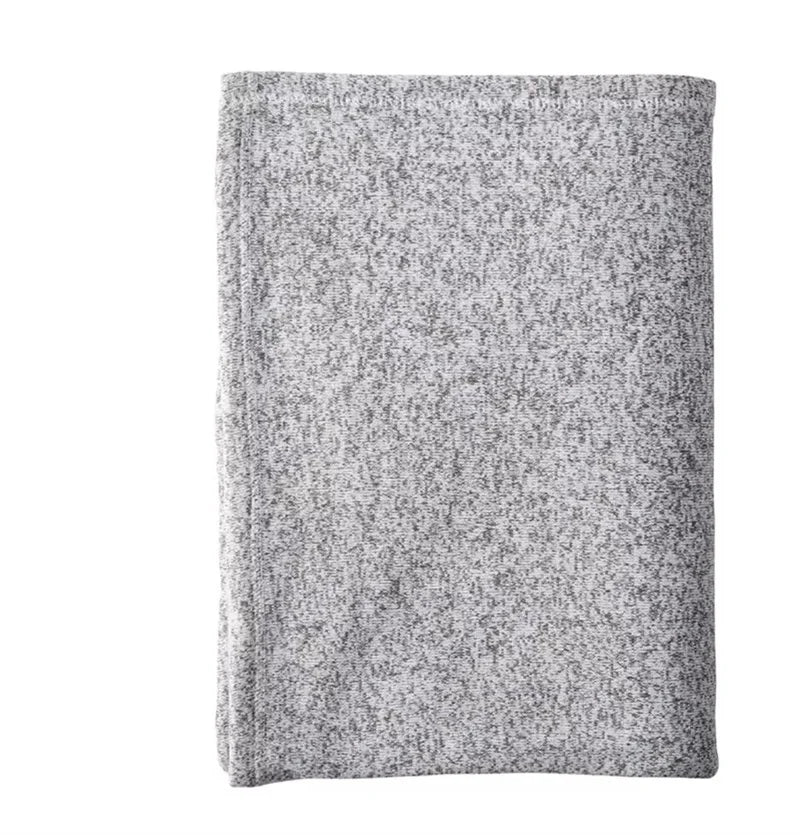 Factory Price Polyester Soft and Warm 50x60 Knitted Jersey Sublimation Grey Sweater Fleece Blanket