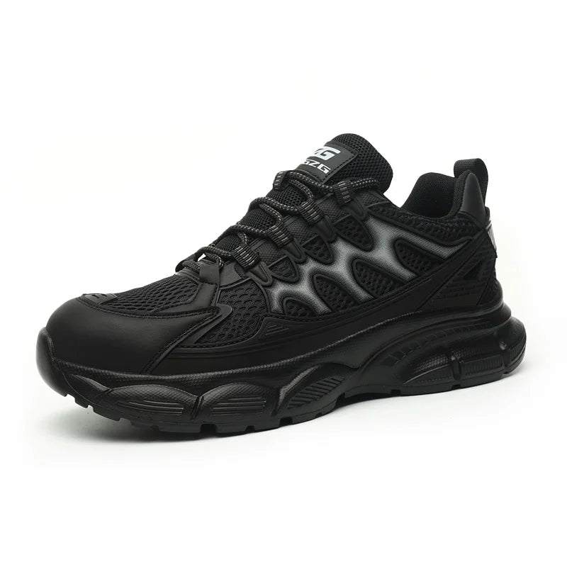 ZG 8857-5 Men's Safety Shoes with Steel Toe Black Flying Fabric and Air KPU for Summer Spring Autumn-Direct From Manufacturer