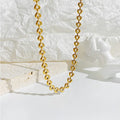 Fashion 18k Gold PVD Stainless Steel Hollow Heart Beads Link Chain Necklace for Women Gifts